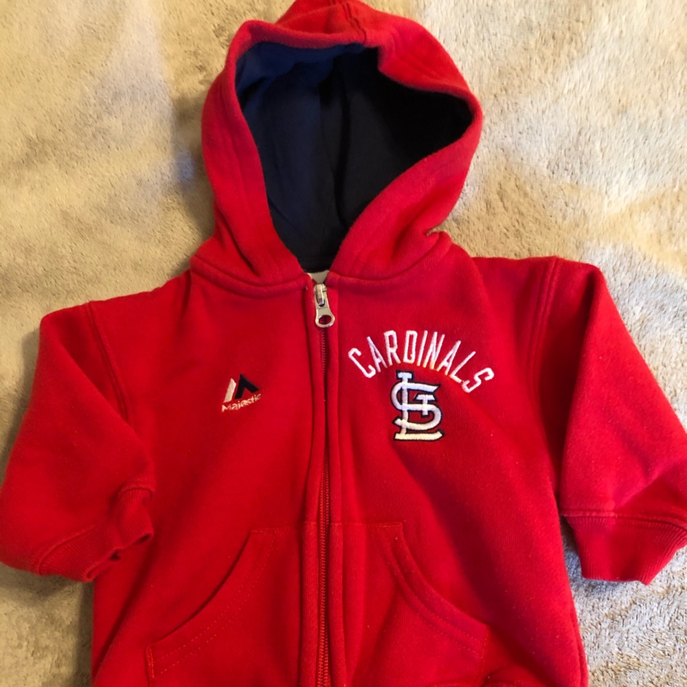 St Louis Cardinals zip up hooded sweatshirt.